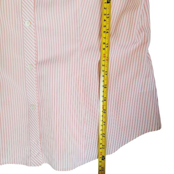 TALBOTS Pink Striped Wrinkle Resistant Button Up Shirt 10P Career Business Work - Picture 4 of 7